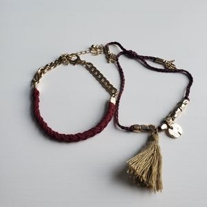 Gold and red bracelet set